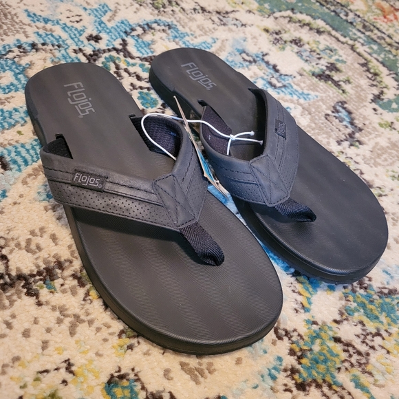 Flojos Other - NWT Flojos Ryan Style Black Thick Strap Mens Flip-Flops, Size 12